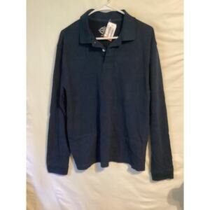 2604 St John's Bay Mens Long Sleeve Legacy Polo Dark Blue Size Large